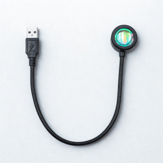 LED Sunset Projector Table Lamp Black - USB Powered