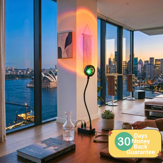 LED Sunset Projector Table Lamp Black - USB Powered