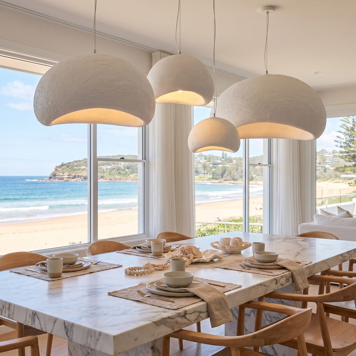 Forma & Co Matte Coastal Wabi Sabi Ceiling Light