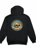 Mens Knocked Out Hoodie - Retro Circular Badge Graphic