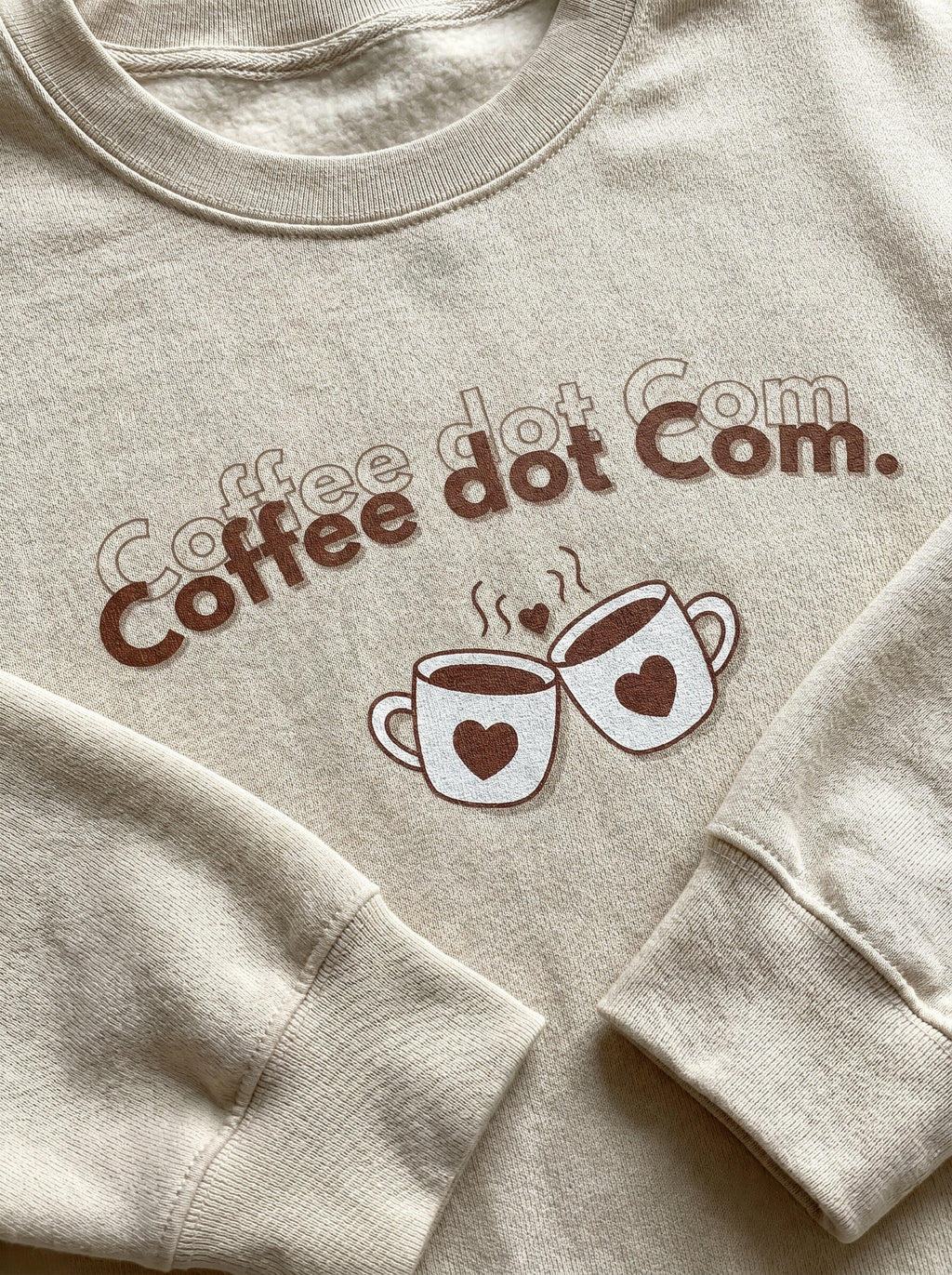 Women's Coffee Dot Com Graphic Crewneck - Oversized Pullover Sweatshirt
