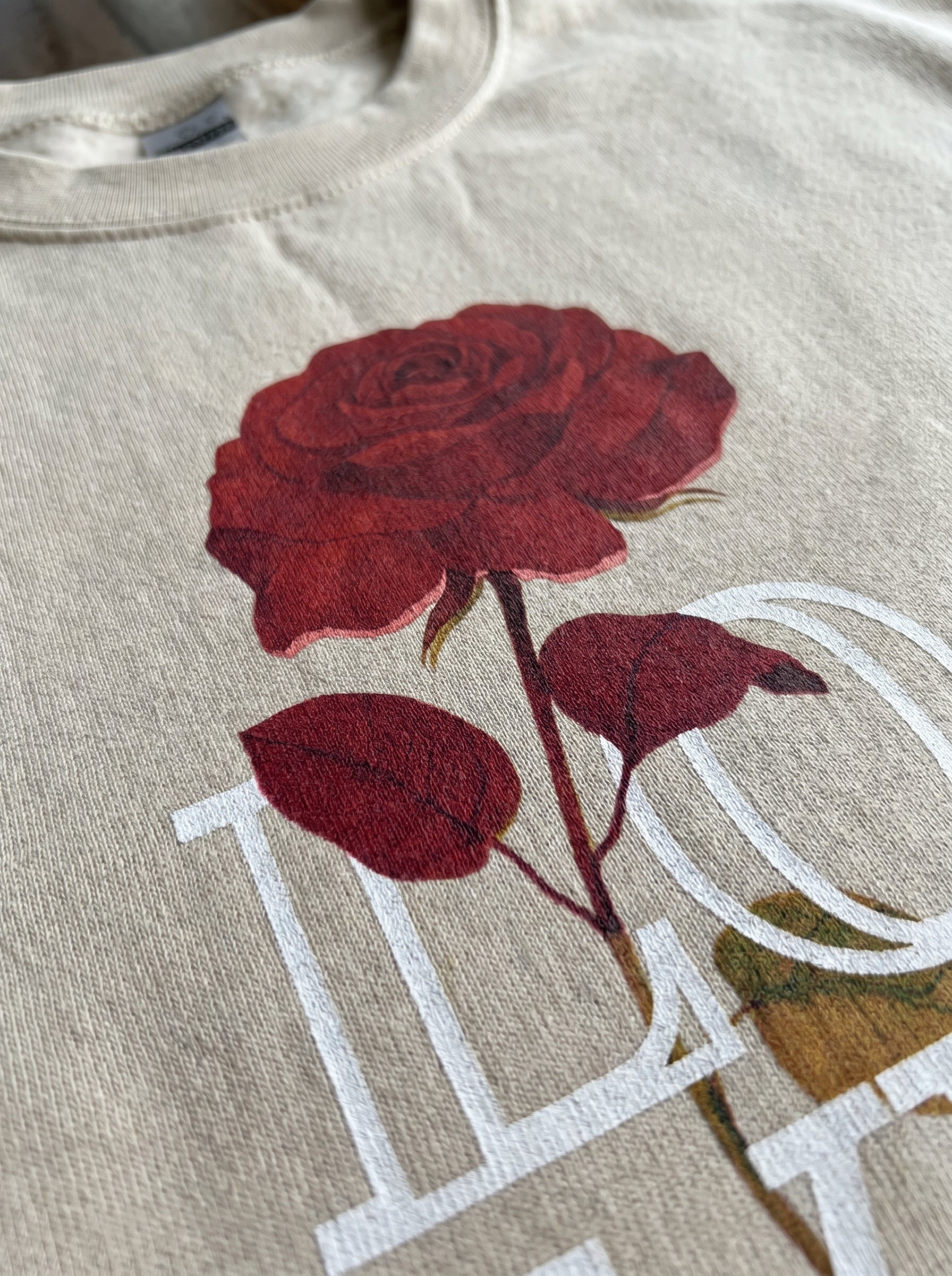 Women's Love Rose Graphic Sweatshirt | Retro Oversized Pullover
