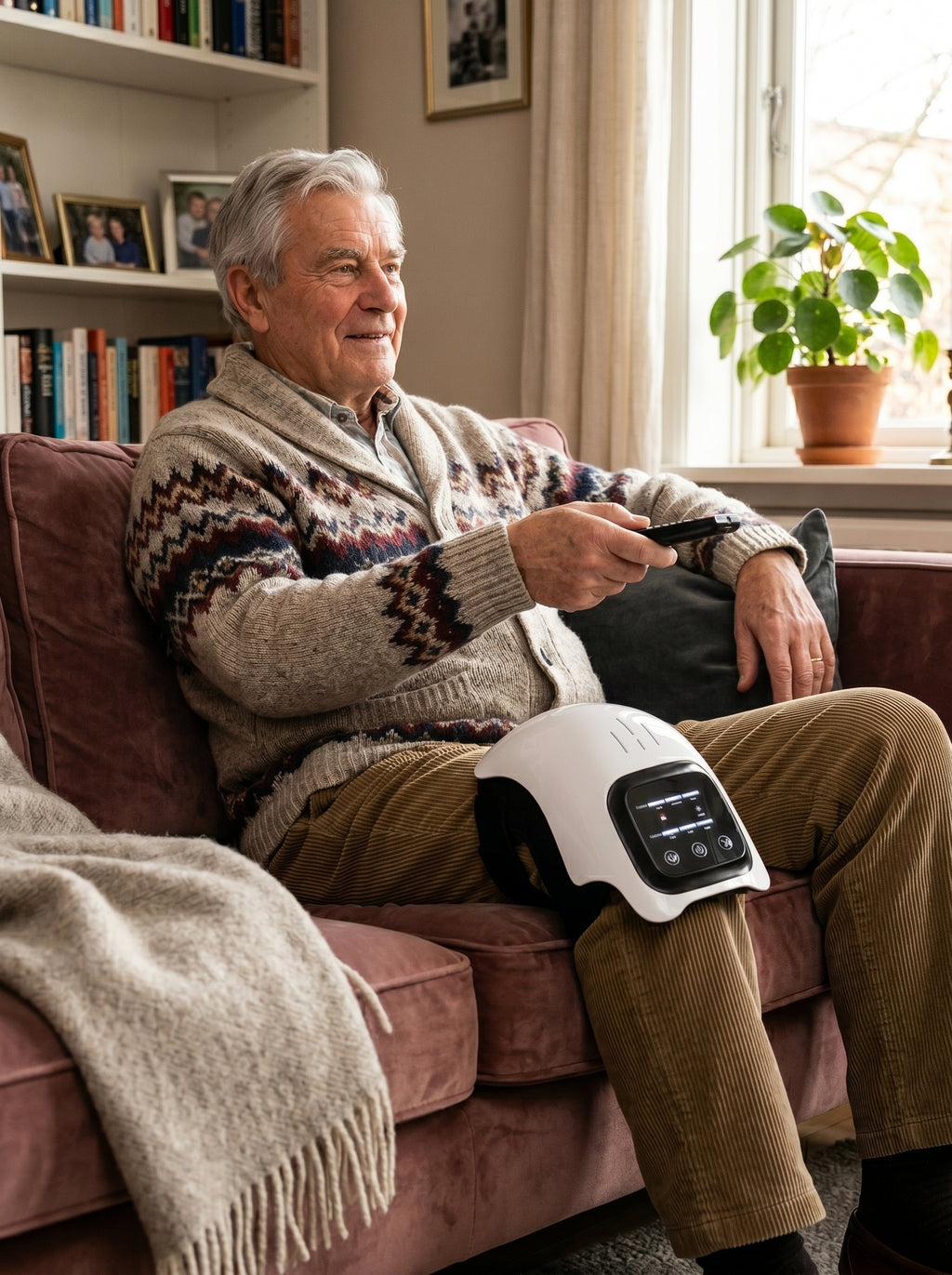 Cordless Heated Knee Massager with Vibration - Infrared Heat Joint Pain Relief Wrap