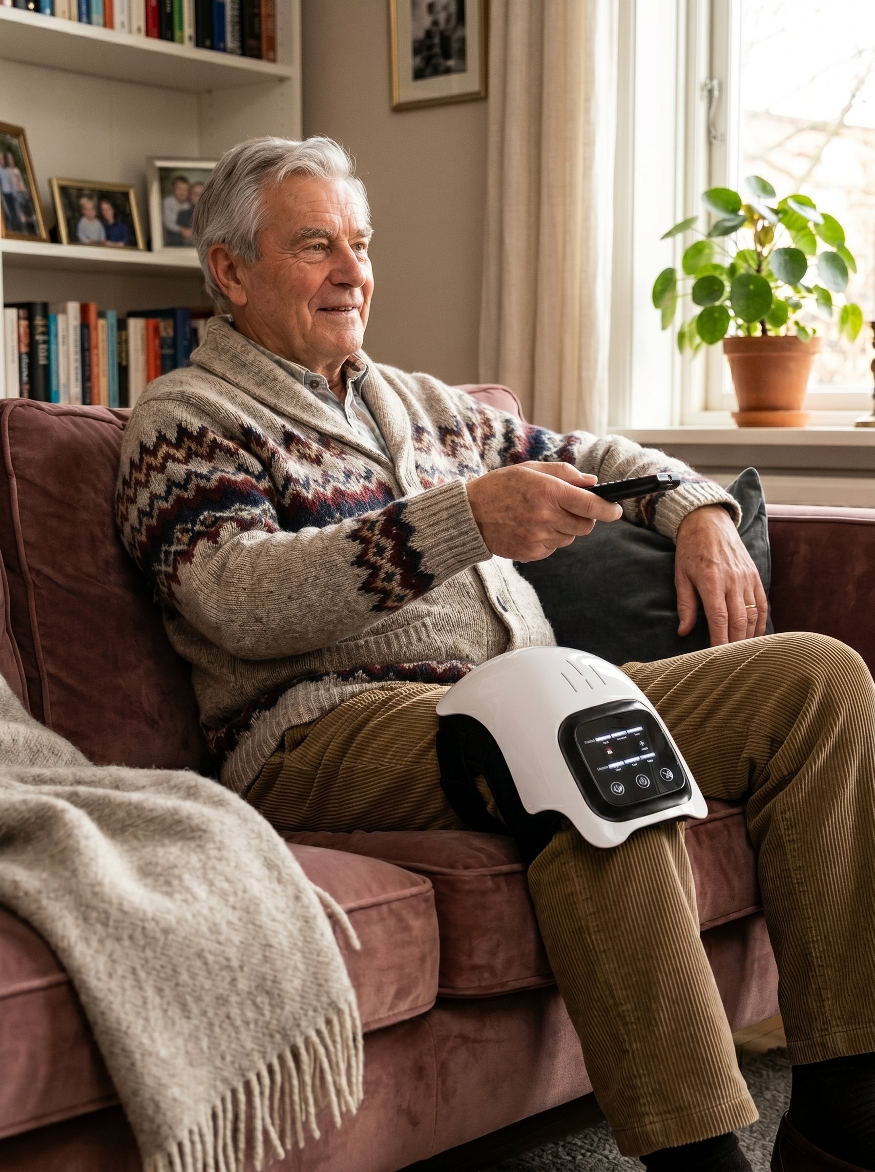 Cordless Heated Knee Massager with Vibration - Infrared Heat Joint Pain Relief Wrap